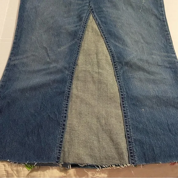 Cato Blue Denim Maxi Skirt upcycle panel handmade 18 - Picture 2 of 8